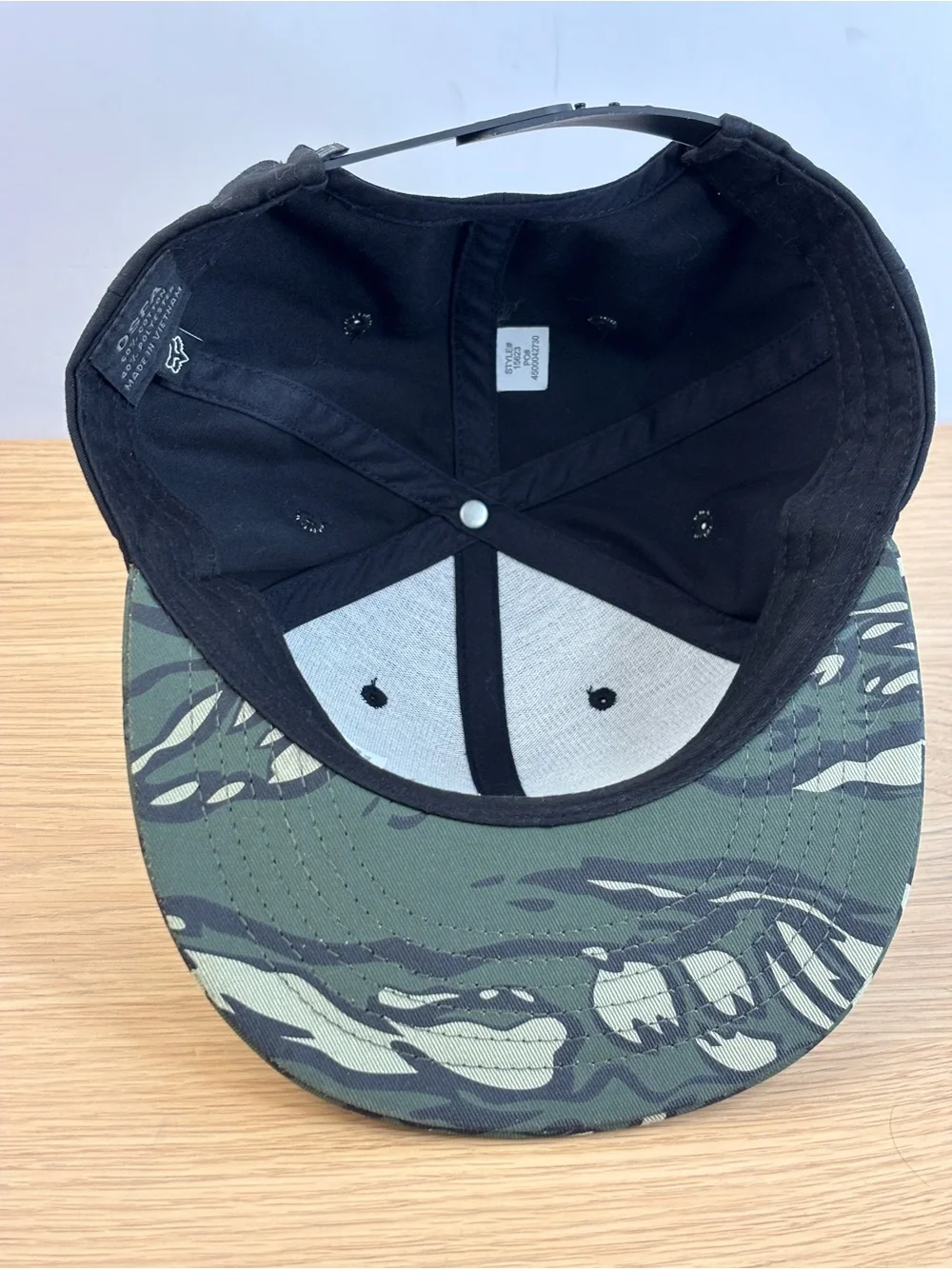 Fox Black Snapback Hat with Green Accent